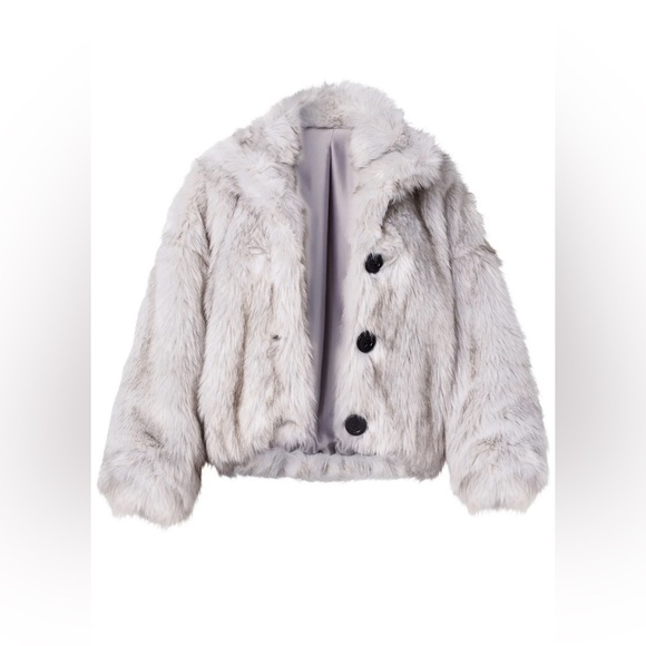 Elegant Gray Faux Fur Jacket size Small NWOT - Picture 16 of 16